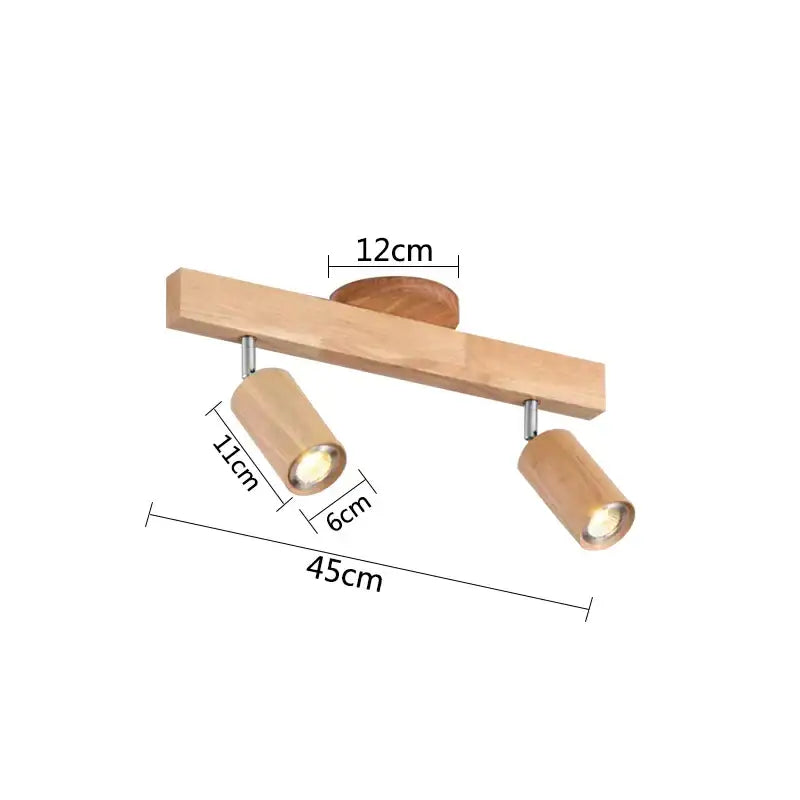 Modern wood 4-light led ceiling lamp kitchen track lighting