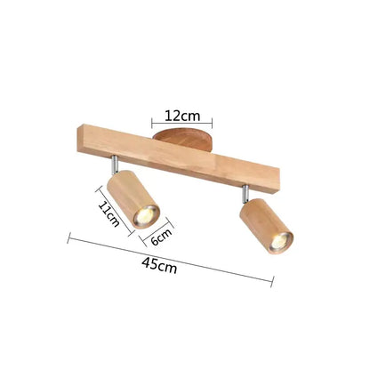 Modern wood 4-light led ceiling lamp kitchen track lighting