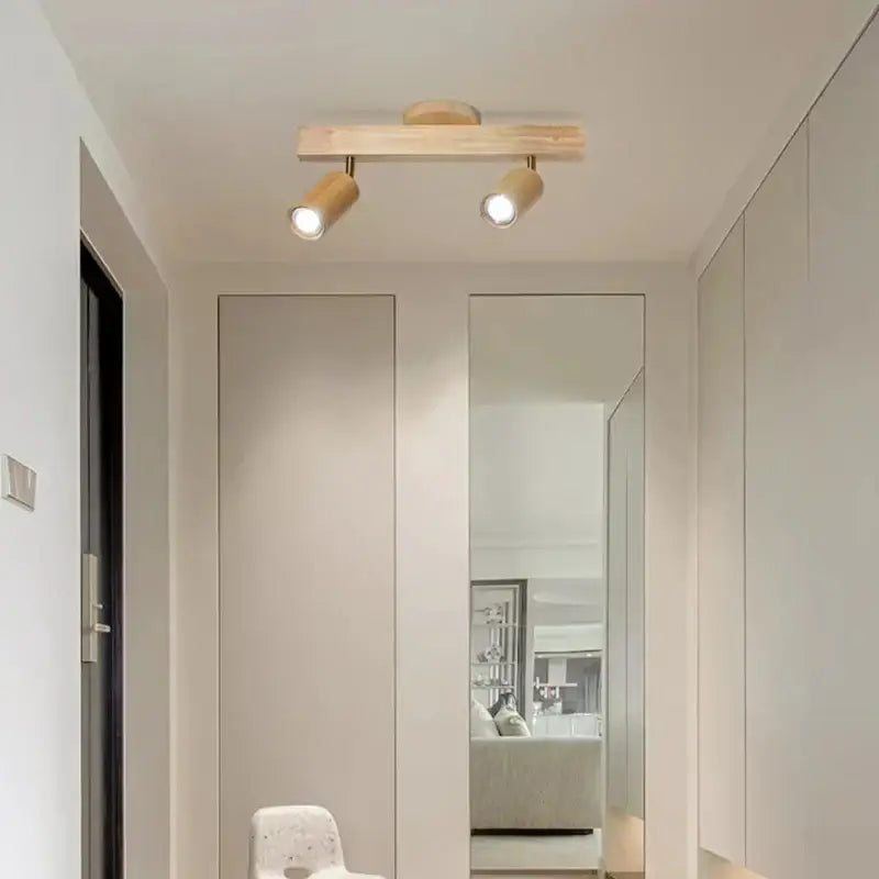 Modern wood 4-light led ceiling lamp kitchen track lighting