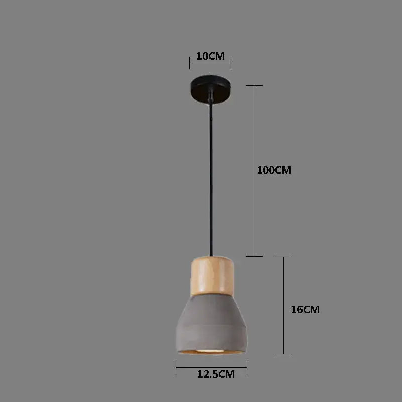 Modern wood and concrete pendant light kitchen hanging fixture