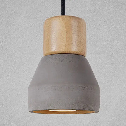Modern wood and concrete pendant light kitchen hanging fixture