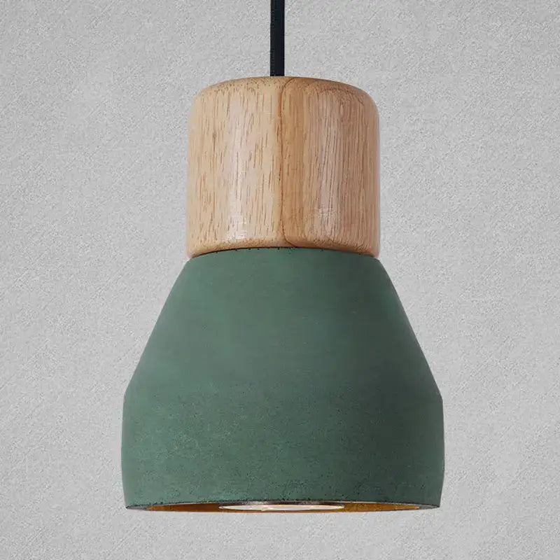 Modern wood and concrete pendant light kitchen hanging fixture