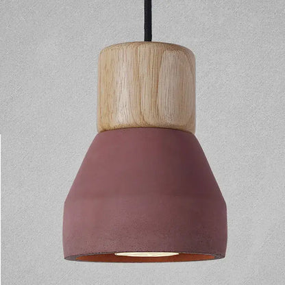 Modern wood and concrete pendant light kitchen hanging fixture