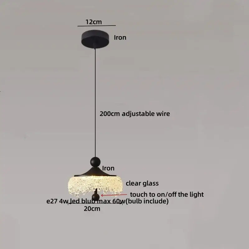 Modern wood and crystal iceberg acrylic pendant lights dining room