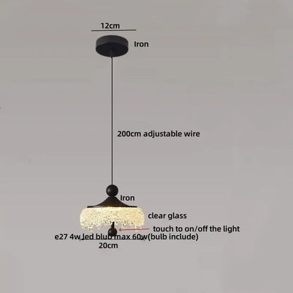 Modern wood and crystal iceberg acrylic pendant lights dining room