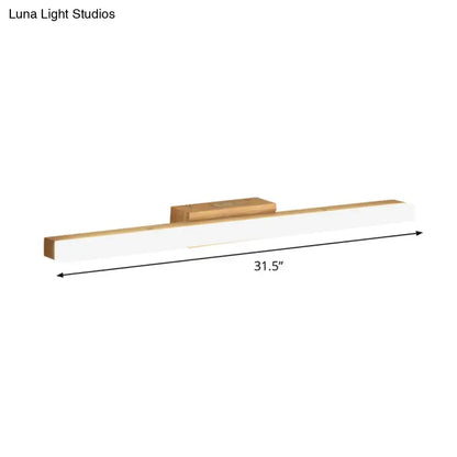 Modern wood and gold led wall vanity light bathroom sconce
