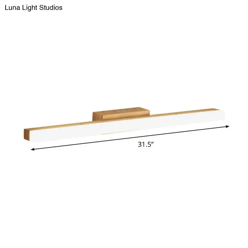 Modern wood and gold led wall vanity light bathroom sconce