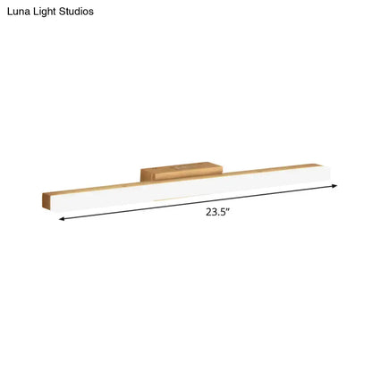 Modern wood and gold led wall vanity light bathroom sconce