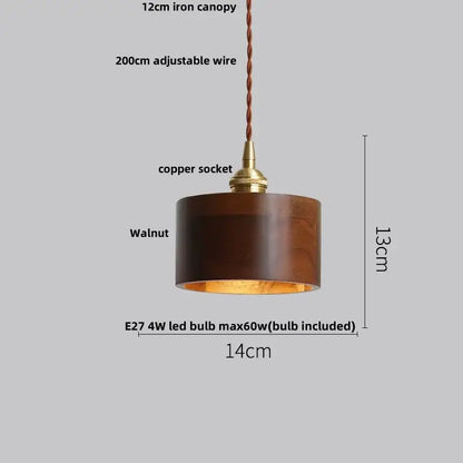 Modern wood and green led glass pendant lamp dining room