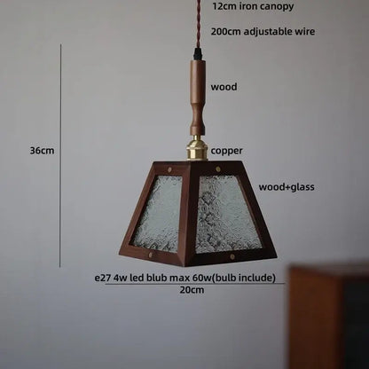 Modern wood and green led glass pendant lamp dining room