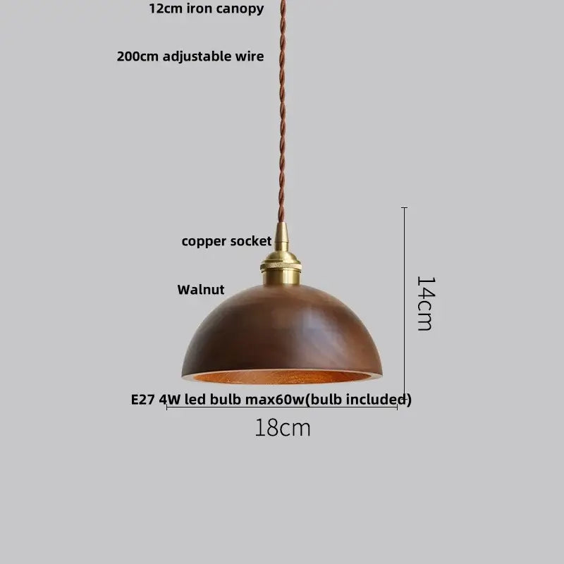 Modern wood and green led glass pendant lamp dining room