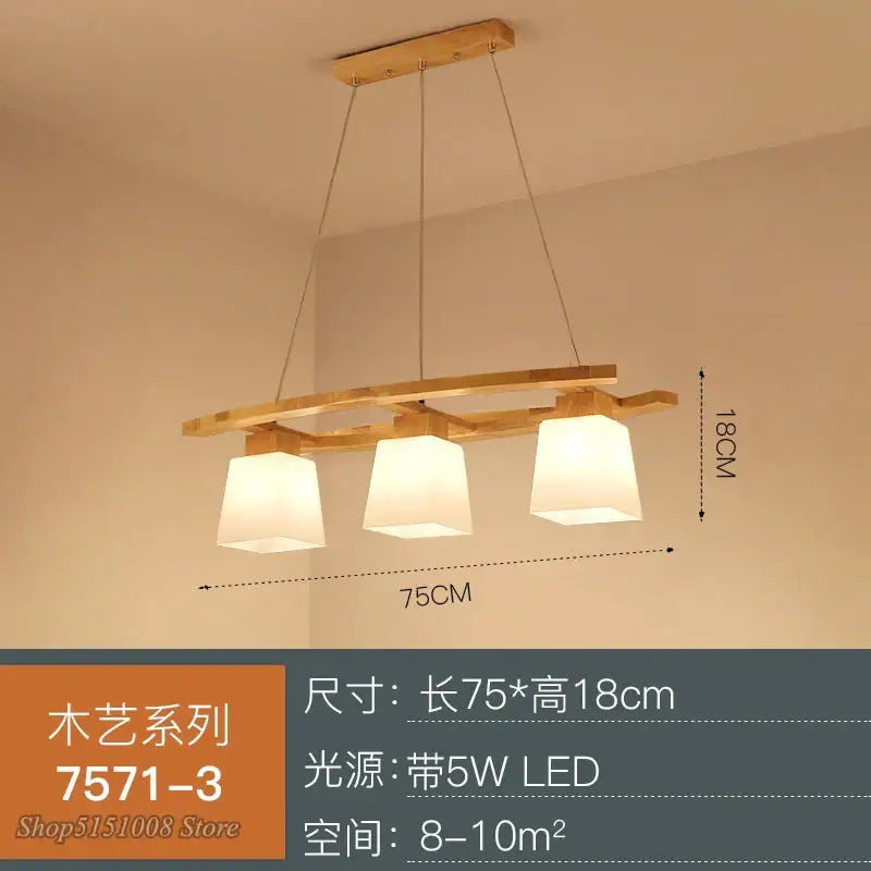 Modern wood bird glass pendant light kitchen hanging lamp