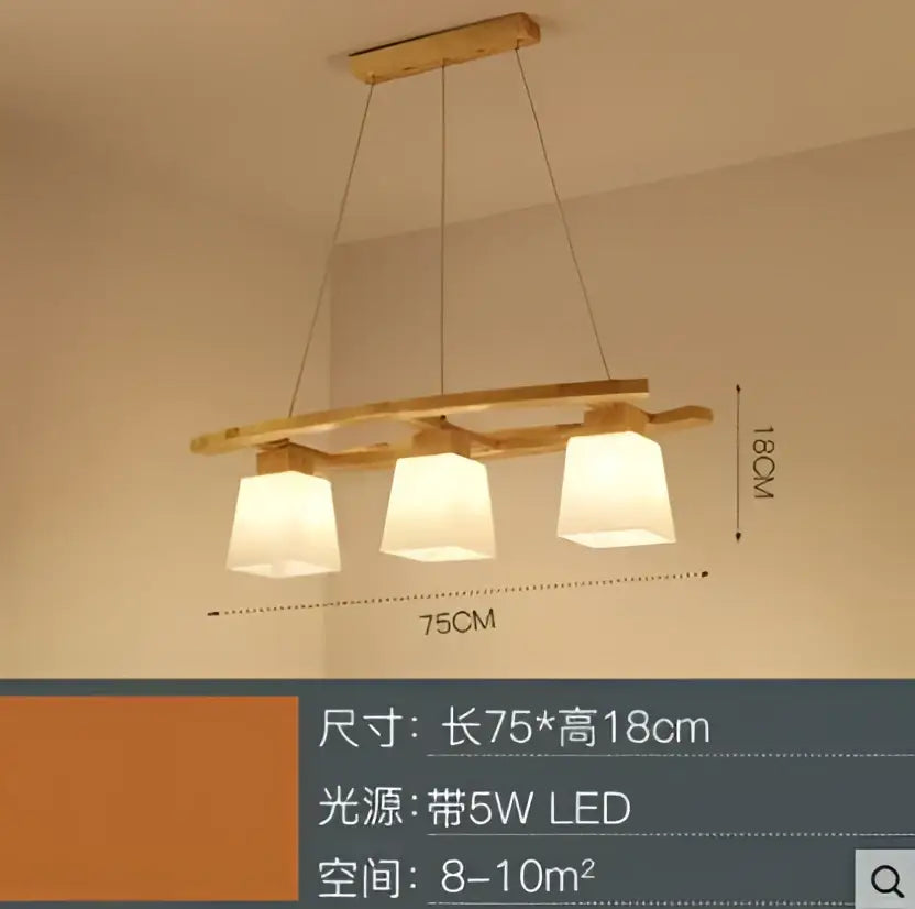 Modern wood bird glass pendant light kitchen hanging lamp