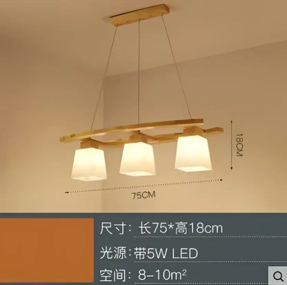 Modern wood bird glass pendant light kitchen hanging lamp