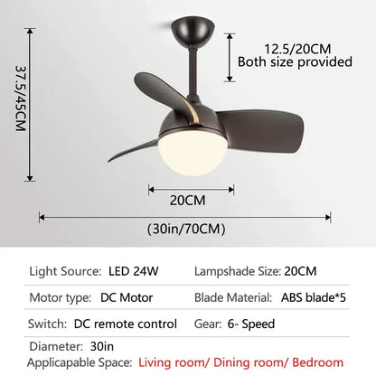 Modern wood blade ceiling fan light bedroom white led chandelier