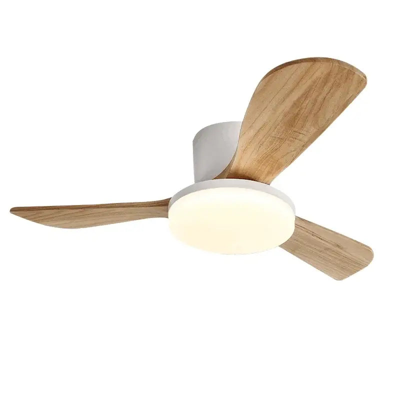 Modern wood ceiling fan light living room led fixture