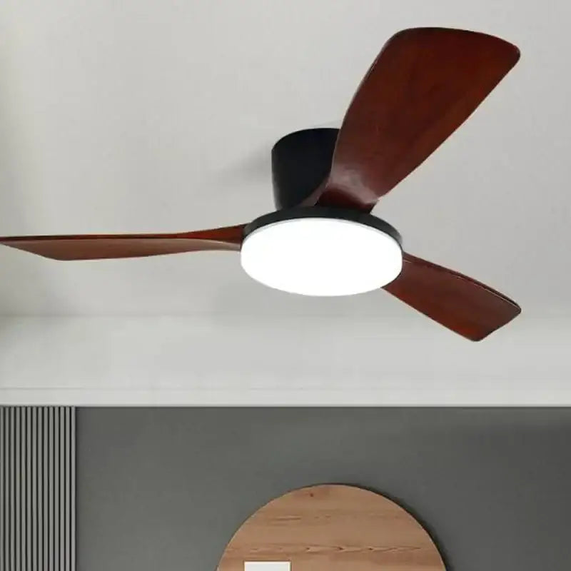 Modern wood ceiling fan light living room led fixture