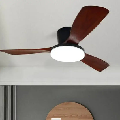 Modern wood ceiling fan light living room led fixture