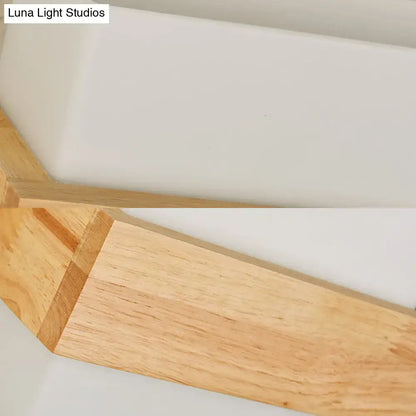 Modern wood deco milk glass wall lamp bedroom sconce