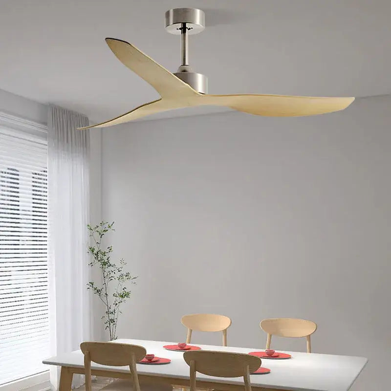 Modern wood industrial wind ceiling fan for living room