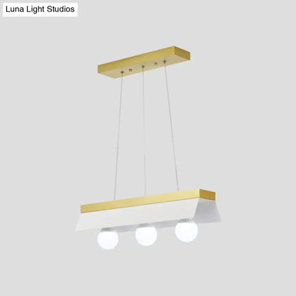 DecorBites™ Modern Wood Island Billiard Light with Black/White Shade - 3 or 5 Lights for Restaurant