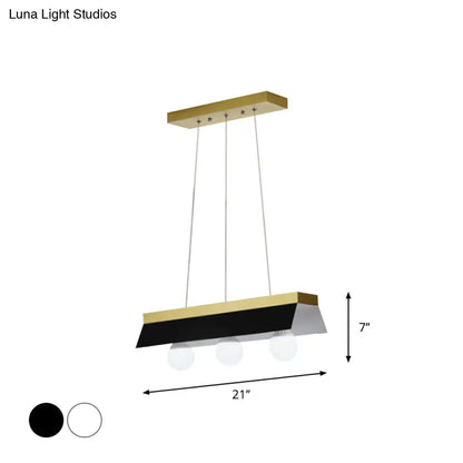 DecorBites™ Modern Wood Island Billiard Light with Black/White Shade - 3 or 5 Lights for Restaurant