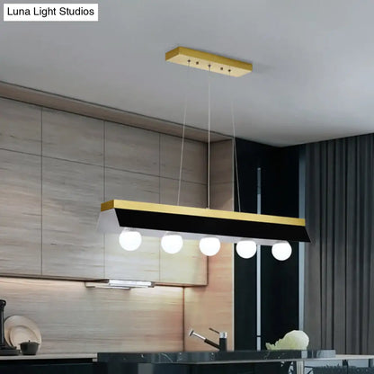 DecorBites™ Modern Wood Island Billiard Light with Black/White Shade - 3 or 5 Lights for Restaurant