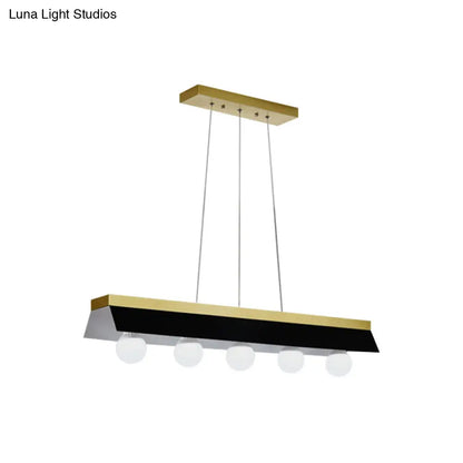 DecorBites™ Modern Wood Island Billiard Light with Black/White Shade - 3 or 5 Lights for Restaurant
