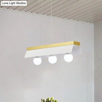 DecorBites™ Modern Wood Island Billiard Light with Black/White Shade - 3 or 5 Lights for Restaurant
