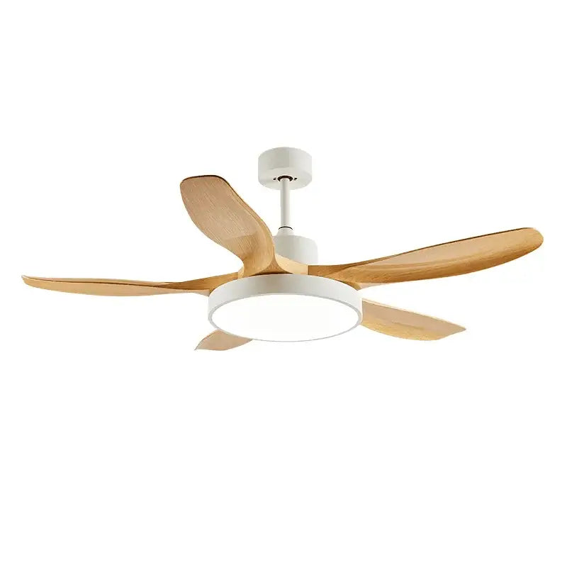 Modern wood led ceiling fan living room with remote control