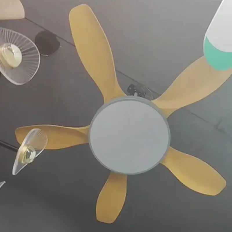 Modern wood led ceiling fan living room with remote control