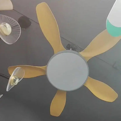 Modern wood led ceiling fan living room with remote control