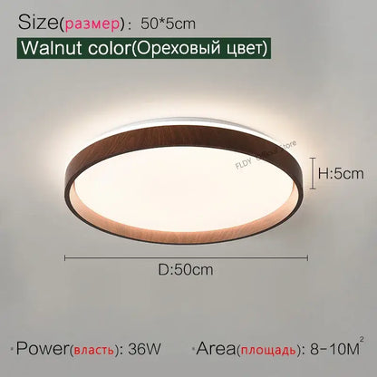 Modern wood led ceiling lamp bedroom circular light