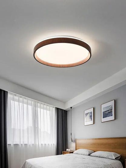 Modern wood led ceiling lamp bedroom circular light