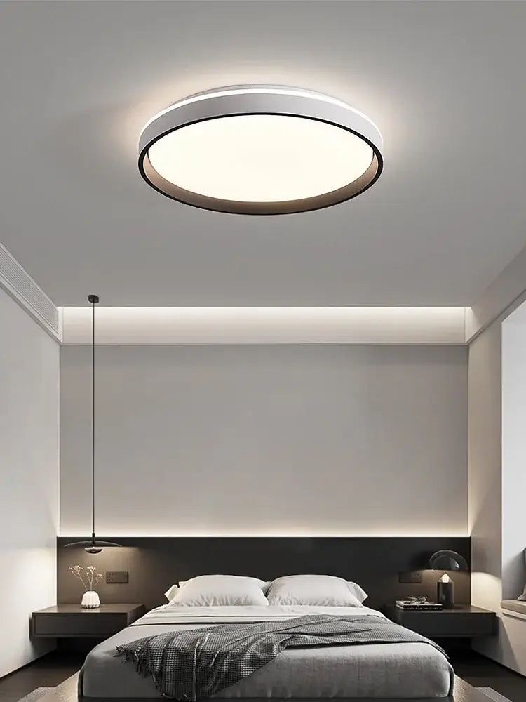 Modern wood led ceiling lamp bedroom circular light