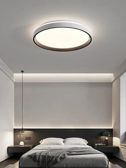 Modern wood led ceiling lamp bedroom circular light