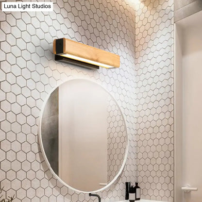 DecorBites™ Modern Wood LED Sconce Vanity Light - Rectangular Bathroom Lighting Fixture