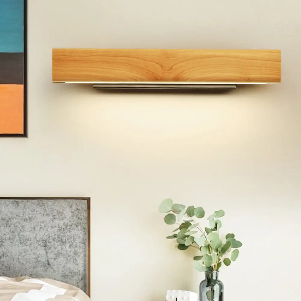 DecorBites™ Modern Wood LED Sconce Vanity Light - Rectangular Bathroom Lighting Fixture