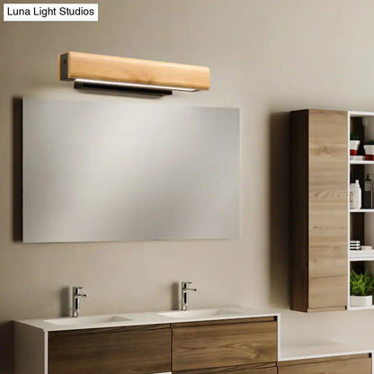 DecorBites™ Modern Wood LED Sconce Vanity Light - Rectangular Bathroom Lighting Fixture