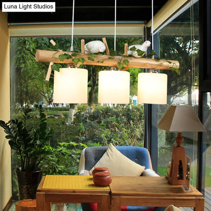 DecorBites™ Modern Wood Linear Island Lighting for Restaurants - Natural Wood Island Light
