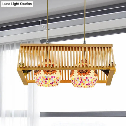 Modern wood pendant light bird feeder garden & patio decor