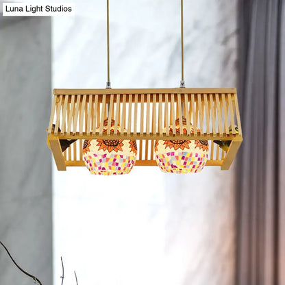 Modern wood pendant light bird feeder garden & patio decor