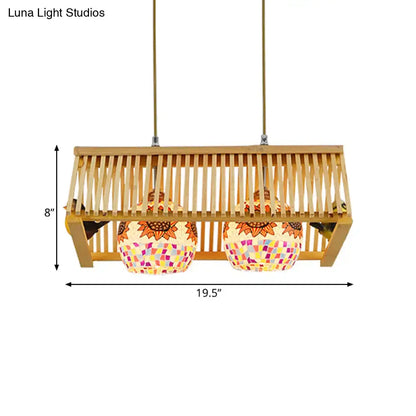Modern wood pendant light bird feeder garden & patio decor