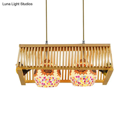 Modern wood pendant light bird feeder garden & patio decor