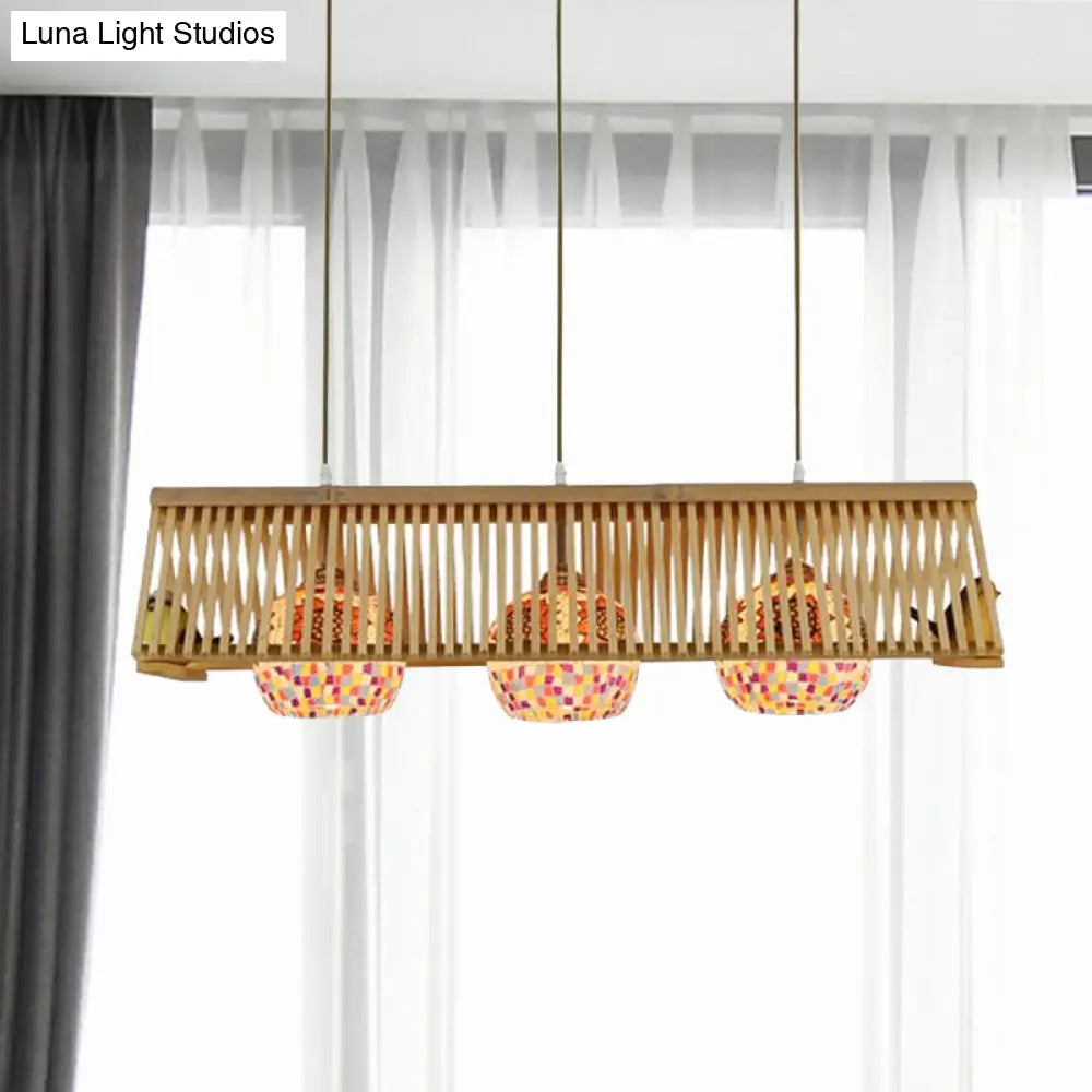 DecorBites™ Modern Wood Pendant Light in Roof Shape, Beige Hanging Fixture, 16"/19.5" Width