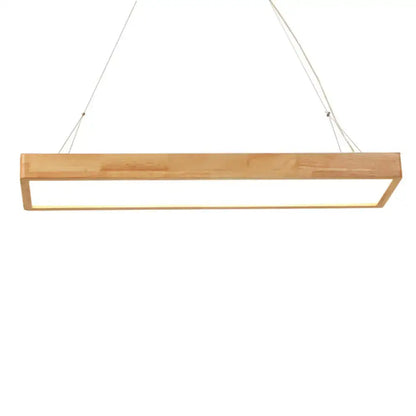 Modern wood rectangle ceiling light fixture dining room warm third gear