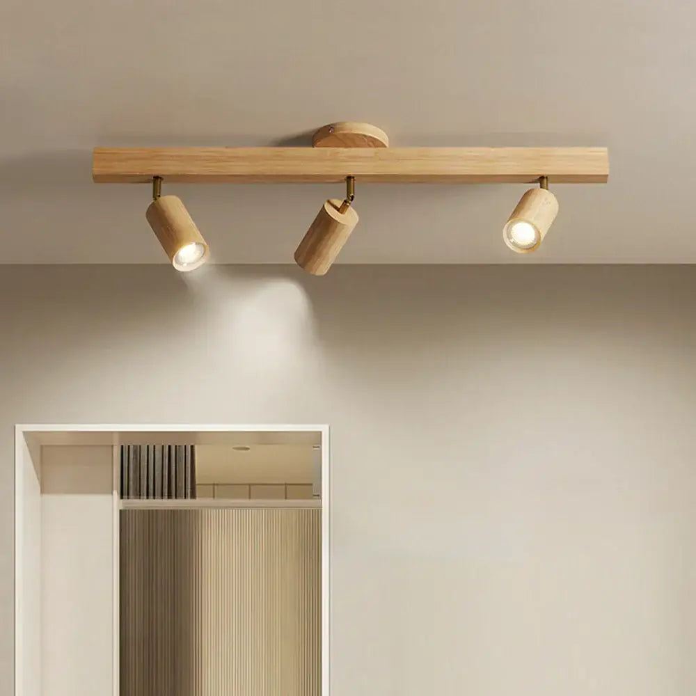 Modern wood three light adjustable gu10 led ceiling lamp kitchen