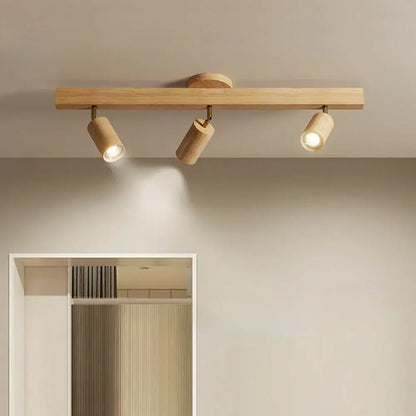 Modern wood three light adjustable gu10 led ceiling lamp kitchen