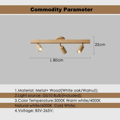 Modern wood three light adjustable gu10 led ceiling lamp kitchen