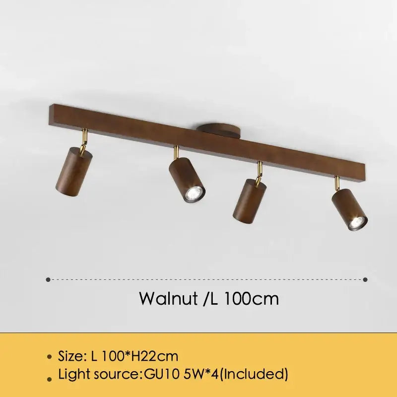 Modern wood three light adjustable gu10 led ceiling lamp kitchen